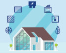 House graphic with icons illustrating the DIY AC troubleshooting tips