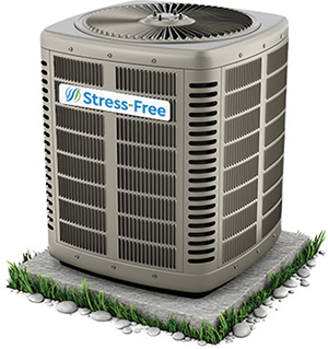 air conditioner condensing unit with Stress-Free AC Program logo